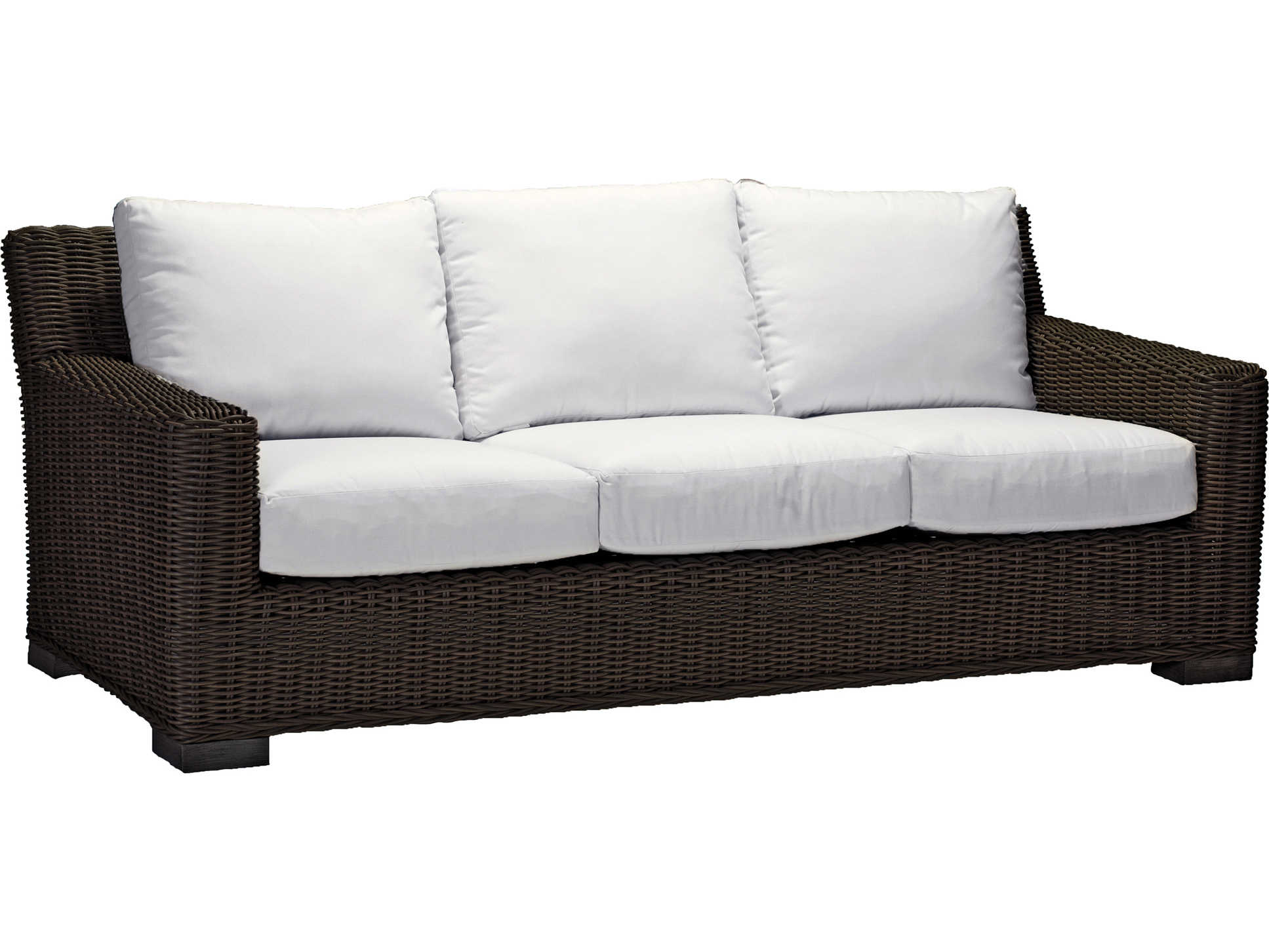 Summer Classics Rustic Wicker Black Walnut Sofa with ...