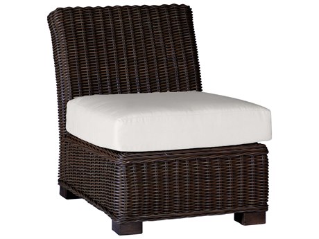 Summer Classics Rustic Wicker Modular Lounge Chair with Cushion