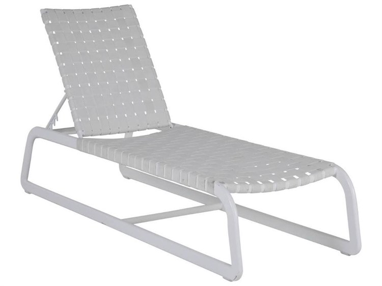 Summer Classics Catalina Aluminum Chalk With White Strap Chaise Lounge