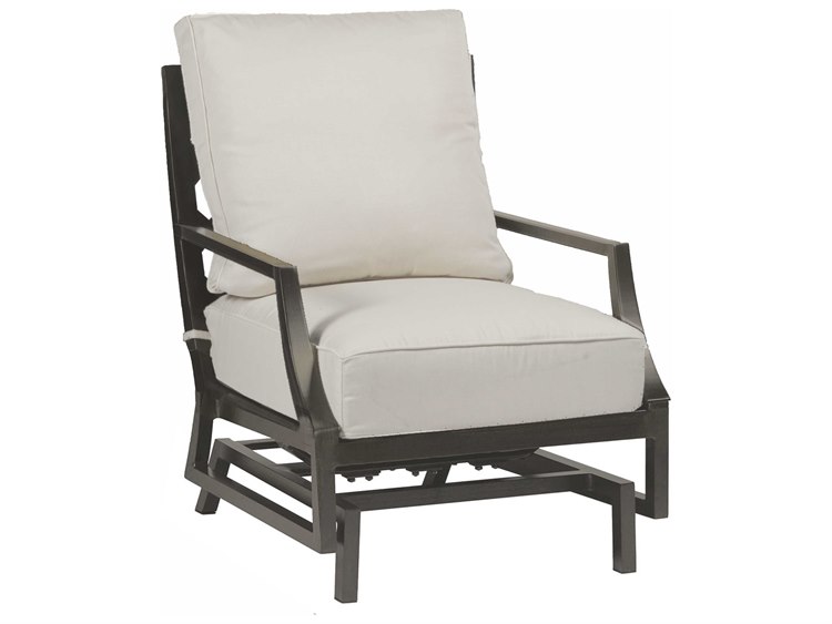 Summer Classics Lattice Aluminum Slate Grey Spring Lounge Chair with Cushion