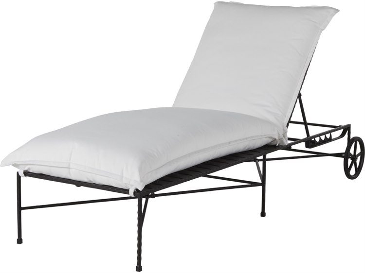 Summer Classics Italia Wrought Iron Black Hammered Chaise Lounge