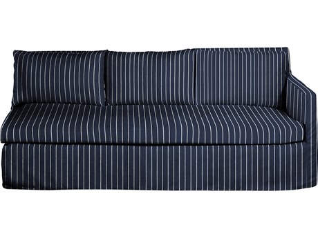 Summer Classics Nora Outdoor Left Arm Facing Sofa in Sailor Stripe Indigo