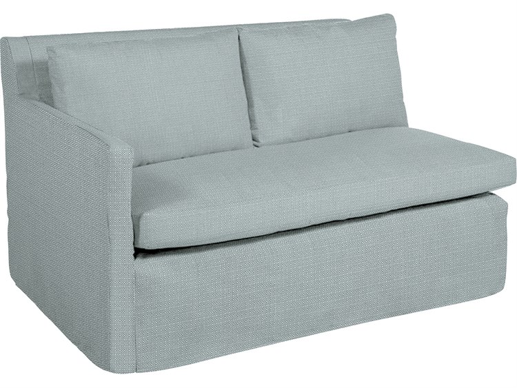 Summer Classics Nora Outdoor Right Arm Facing Loveseat in Grid Cloth Indigo