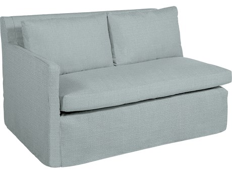 Summer Classics Nora Outdoor Left Arm Facing Loveseat in Grid Cloth Indigo