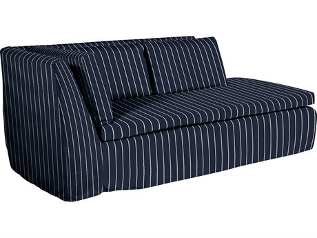 Summer Classics Nora Outdoor Left Arm Facing Chaise in Sailor Stripe Indigo