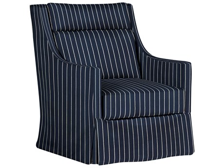 Summer Classics Shelby Outdoor Swivel Lounge Chair in Sailor Stripe Indigo