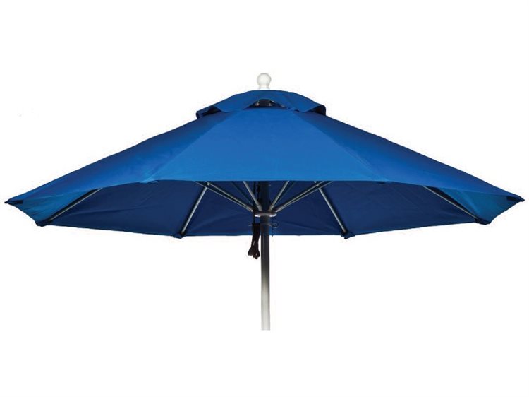 Suncoast Commercial Silver Aluminum 7.5' Square Market Strong Pulley Lift Umbrella