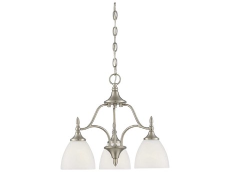 Savoy House Herndon 3-Light Satin Nickel Pewter Glass Bell Chandelier
