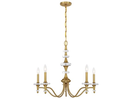Savoy House Champlain 5-Light Warm Brass Traditional Candelabra Chandelier