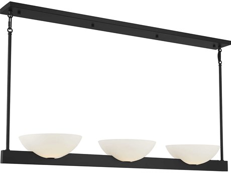 Savoy House Fallon 3-Light Matte Black Glass Bowl Linear Island Pendant