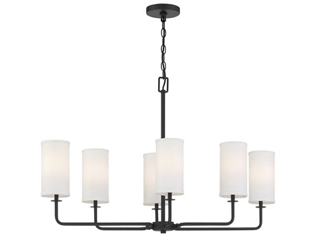 Savoy House Powell 6-Light Matte Black Cylinder Linear Island Pendant