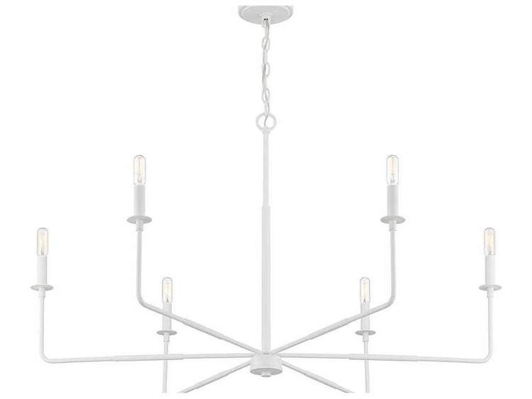 Savoy House Salerno 42" Wide 6Light Bisque White Candelabra Chandelier