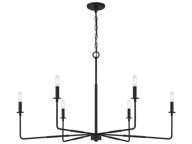 Savoy House Salerno 42" Wide 6Light Matte Black Chandelier SV12221689