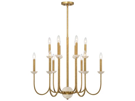 Savoy House Oakhurst 12-Light Antique Gold Candelabra Chandelier