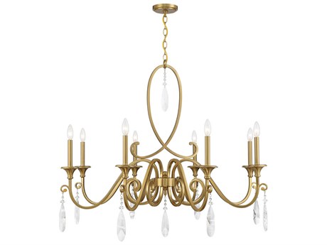Savoy House Fairchild 8-Light Warm Brass Candelabra Chandelier