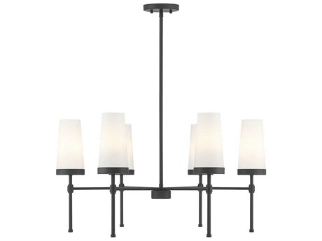 Savoy House Haynes 6-Light Matte Black Glass Chandelier