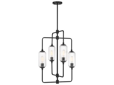 Savoy House Holton 4-Light Matte Black Geometric Chandelier