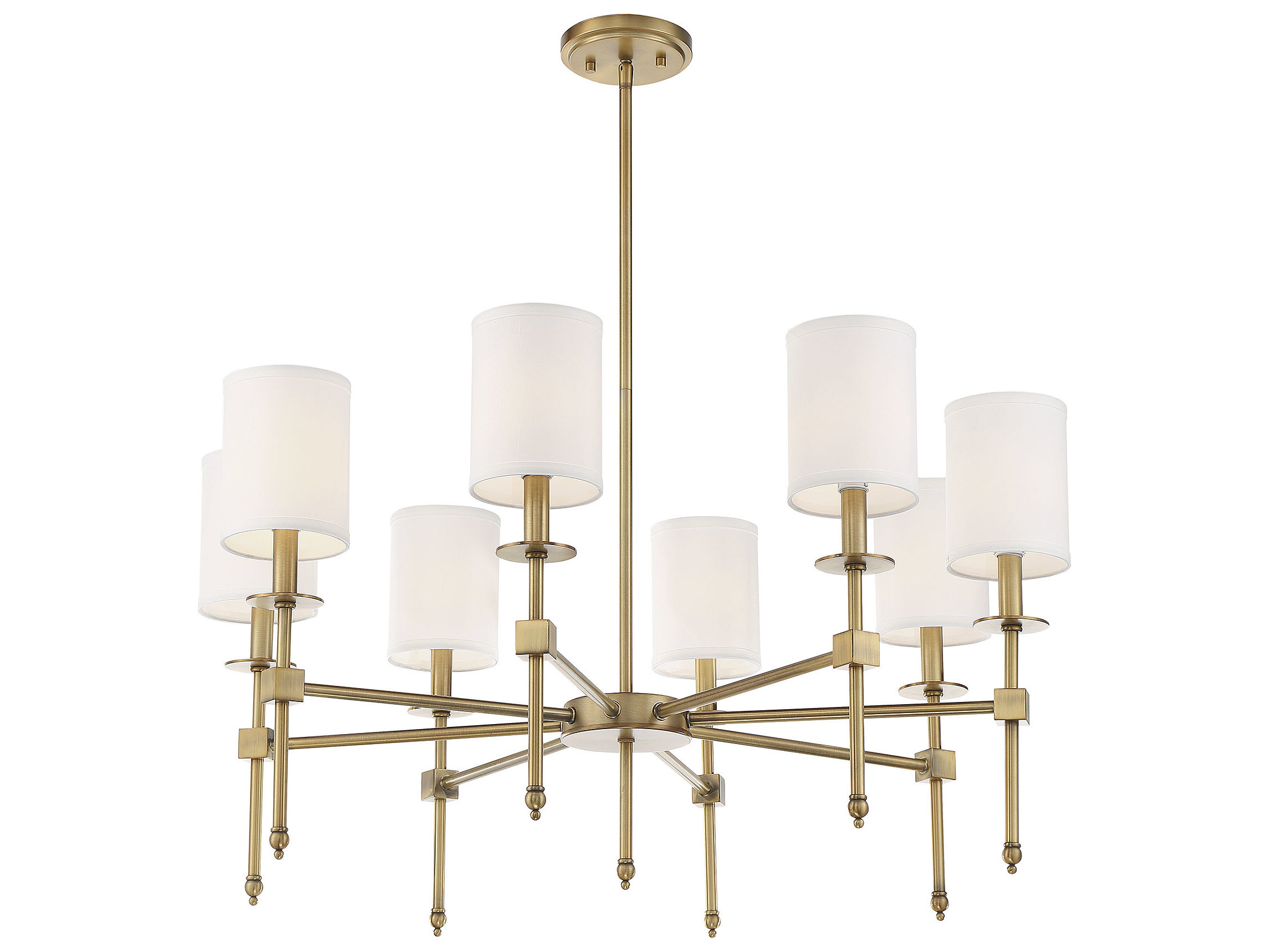 Savoy House Chatham Warm Brass 8-light 34'' Wide Medium Chandelier ...