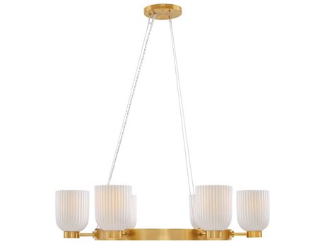 Savoy House Isla Blanca 6-Light Warm Brass Chandelier
