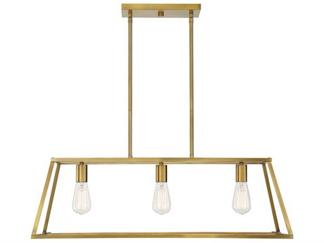 Savoy House Denton 3-Light Warm Brass Linear Island Pendant
