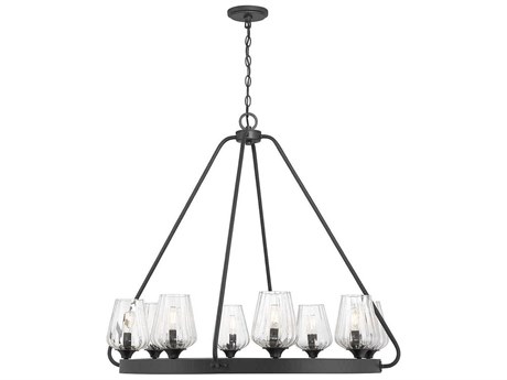 Savoy House Carlton 8-Light Matte Black Glass Chandelier