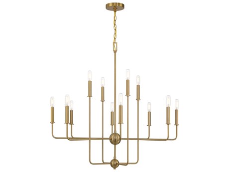 Savoy House Avondale 12-Light Warm Brass Candelabra Chandelier