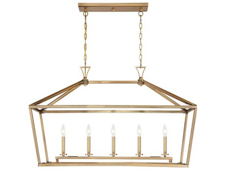 Savoy House Townsend 5-Light Warm Brass Linear Island Pendant