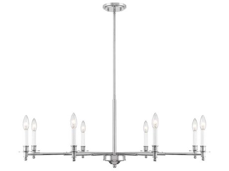 Savoy House Jasmine 8-Light Polished Nickel Chrome Candelabra Chandelier