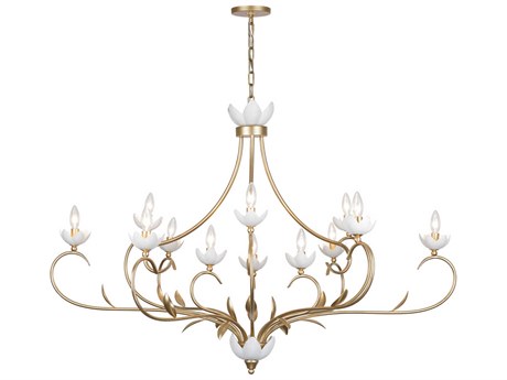 Savoy House Muse 12-Light French Gold White Cashmere Chandelier