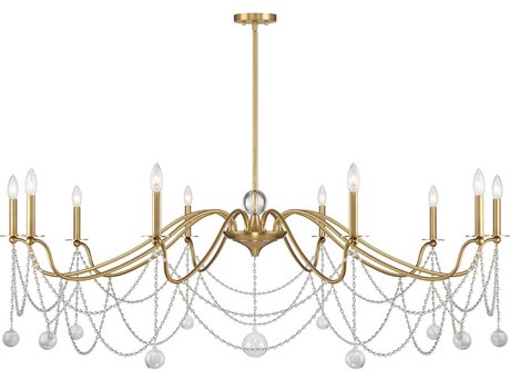 Savoy House Mariposa 10-Light Warm Brass Candelabra Chandelier