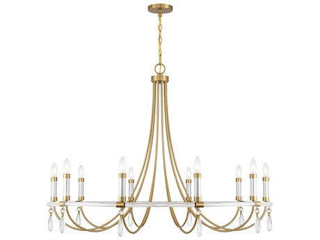 Savoy House Mayfair 10-Light Warm Brass Chrome Candelabra Chandelier