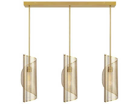 Savoy House Hillbourne 3-Light Warm Brass Island Pendant
