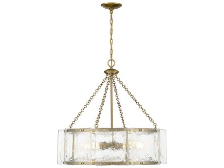 Savoy House Genry 5-Light Warm Brass Glass Pendant
