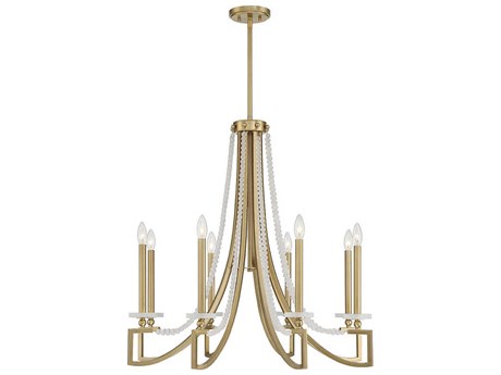 Savoy House Helen 8-Light Warm Brass Glass Candelabra Chandelier