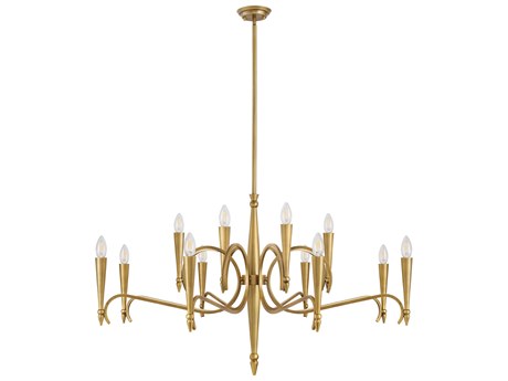 Savoy House Tremont 12-Light Riviera Brass Candelabra Chandelier