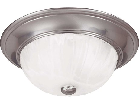 Savoy House 2-Light Satin Nickel Glass Bowl Flush Mount