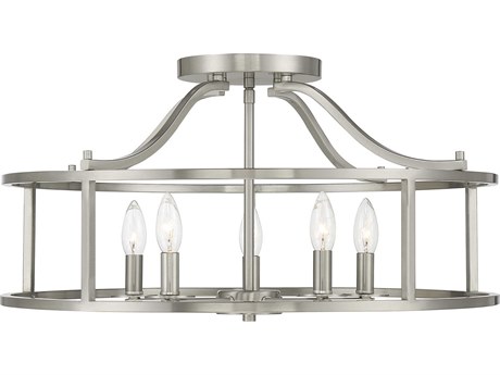 Savoy House Stockton 5-Light Satin Nickel Semi Flush Mount
