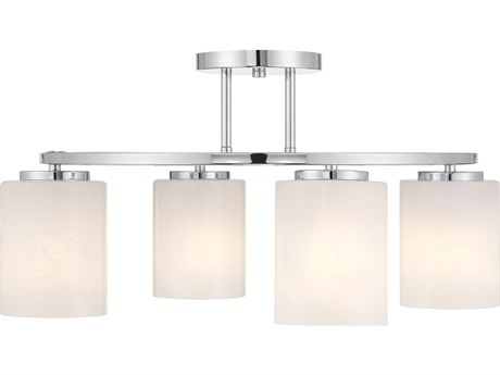 Savoy House Herron 4-Light Chrome Cylinder Semi Flush Mount