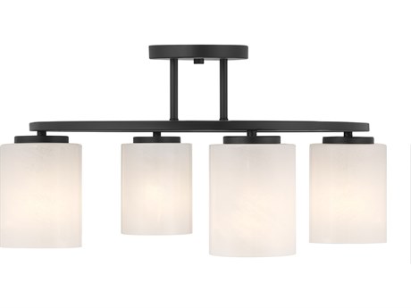 Savoy House Herron 4-Light Matte Black Cylinder Semi Flush Mount