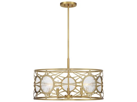 Savoy House Balfour 5-Light Warm Brass Drum Geometric Pendant