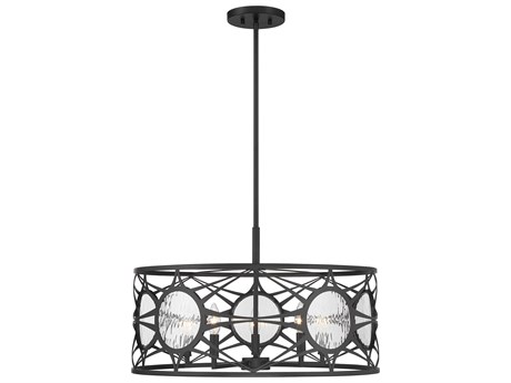 Savoy House Balfour 5-Light Matte Black Drum Geometric Pendant