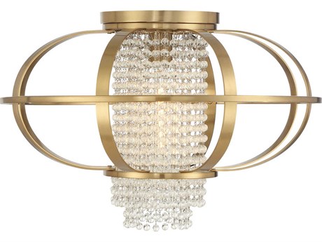 Savoy House Idlewild 1-Light Warm Brass Geometric Flush Mount