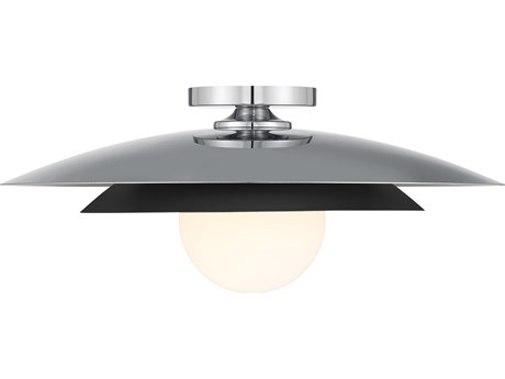 Savoy House Sherrer 1-Light Chrome Dome Semi Flush Mount