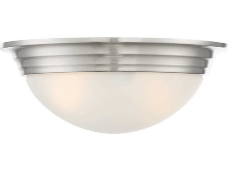 Savoy House 2-Light Satin Nickel Glass Bowl Flush Mount