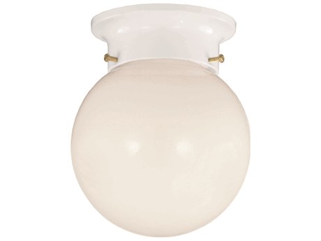 Savoy House 1-Light White Glass Globe Semi Flush Mount