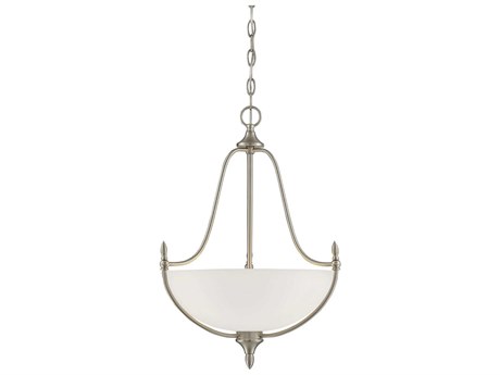 Savoy House Herndon 3-Light Satin Nickel Glass Bowl Pendant