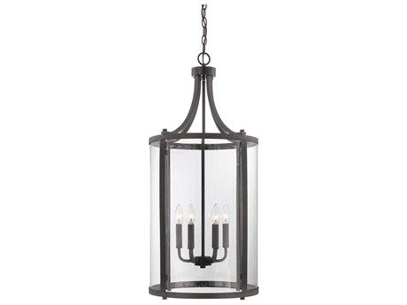 Savoy House Penrose 6-Light English Bronze Glass Candelabra Cylinder Chandelier