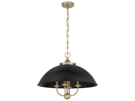 Savoy House Monterey 4-Light Matte Black Warm Brass Dome Pendant
