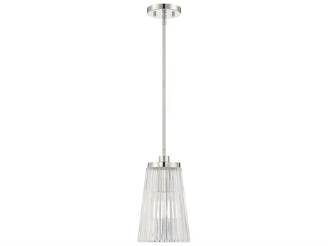 Savoy House Chantilly 1-Light Polished Nickel Glass Mini Pendant