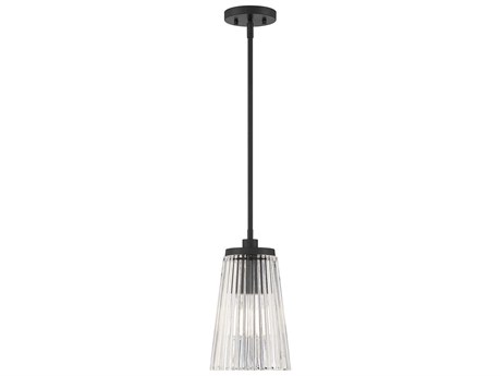Savoy House Chantilly 1-Light Matte Black Glass Mini Pendant